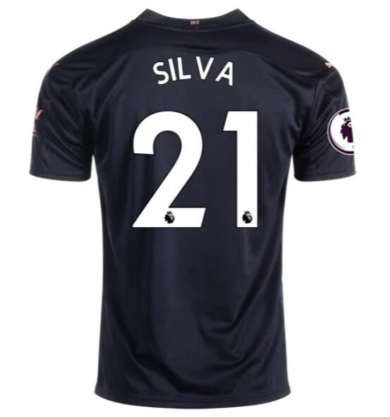 Manchester City Away Kit Soccer Jersey DAVID SILVA #21 2020/21